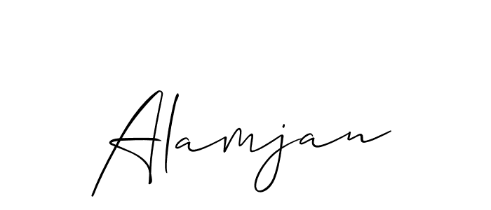 Create a beautiful signature design for name Alamjan. With this signature (Allison_Script) fonts, you can make a handwritten signature for free. Alamjan signature style 2 images and pictures png