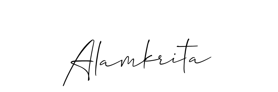 You should practise on your own different ways (Allison_Script) to write your name (Alamkrita) in signature. don't let someone else do it for you. Alamkrita signature style 2 images and pictures png