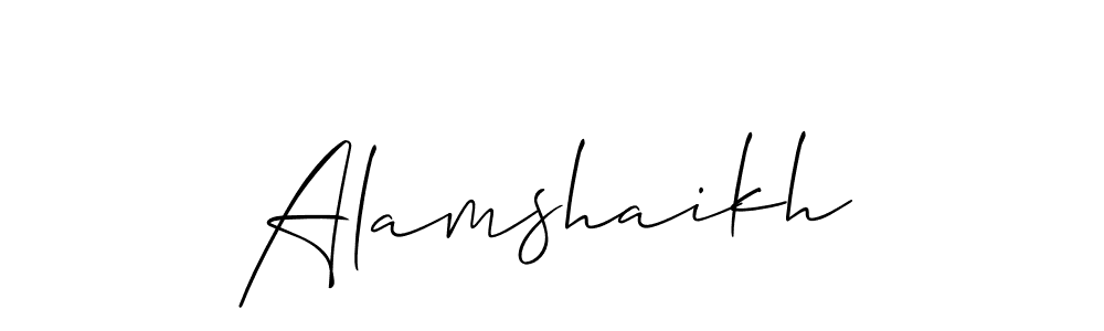 You should practise on your own different ways (Allison_Script) to write your name (Alamshaikh) in signature. don't let someone else do it for you. Alamshaikh signature style 2 images and pictures png