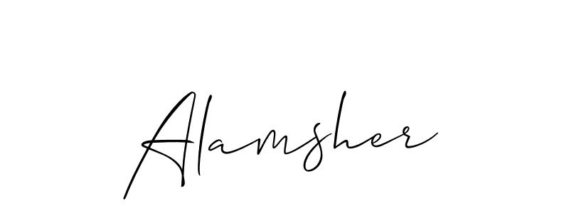 Also we have Alamsher name is the best signature style. Create professional handwritten signature collection using Allison_Script autograph style. Alamsher signature style 2 images and pictures png