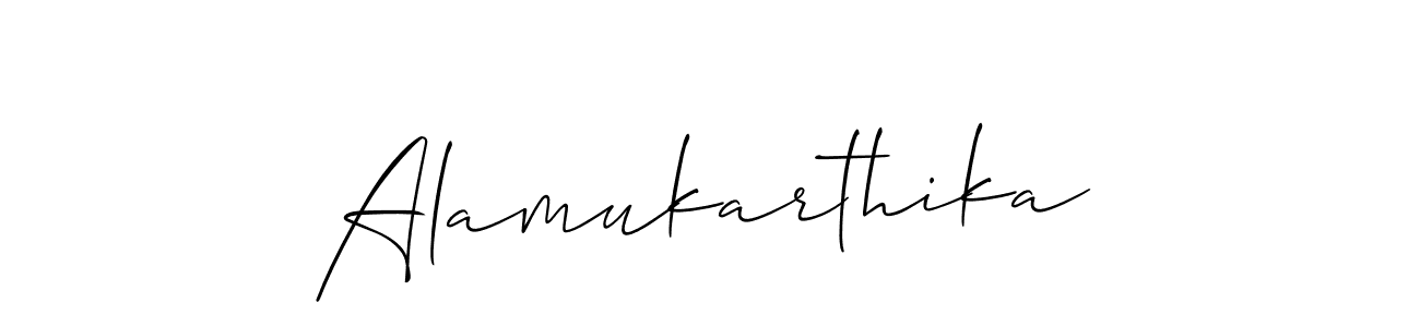 Make a short Alamukarthika signature style. Manage your documents anywhere anytime using Allison_Script. Create and add eSignatures, submit forms, share and send files easily. Alamukarthika signature style 2 images and pictures png