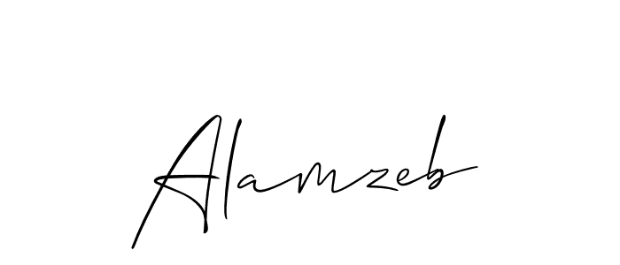 Design your own signature with our free online signature maker. With this signature software, you can create a handwritten (Allison_Script) signature for name Alamzeb. Alamzeb signature style 2 images and pictures png