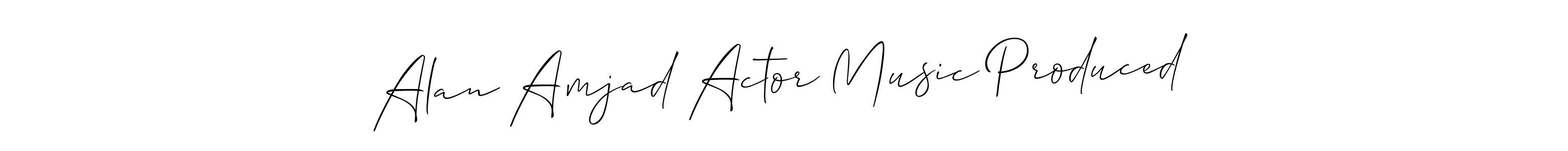 Alan Amjad Actor Music Produced stylish signature style. Best Handwritten Sign (Allison_Script) for my name. Handwritten Signature Collection Ideas for my name Alan Amjad Actor Music Produced. Alan Amjad Actor Music Produced signature style 2 images and pictures png