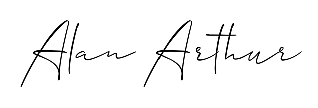 The Allison_Script font transforms the name Alan Arthur into an executive sign with sharp precision and distinguished character. Alan Arthur signature style 2 images and pictures png