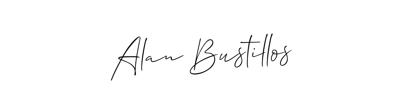 How to make Alan Bustillos name signature. Use Allison_Script style for creating short signs online. This is the latest handwritten sign. Alan Bustillos signature style 2 images and pictures png