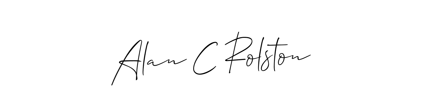 This is the best signature style for the Alan C Rolston name. Also you like these signature font (Allison_Script). Mix name signature. Alan C Rolston signature style 2 images and pictures png