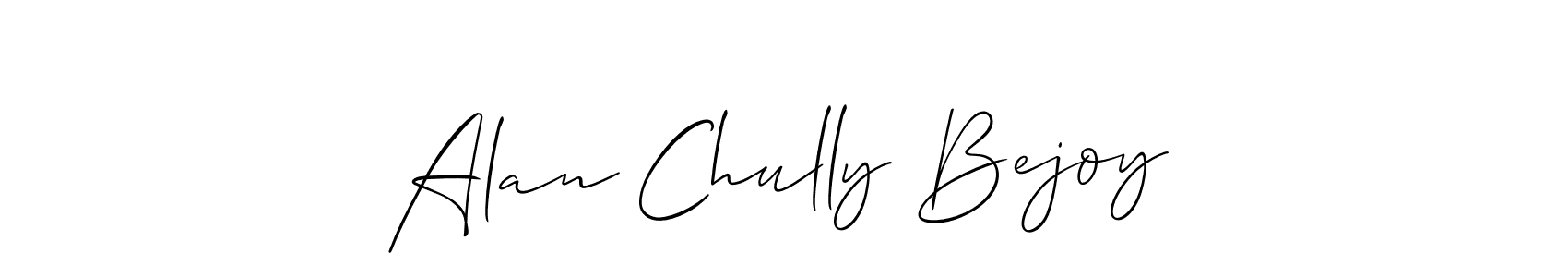 You can use this online signature creator to create a handwritten signature for the name Alan Chully Bejoy. This is the best online autograph maker. Alan Chully Bejoy signature style 2 images and pictures png