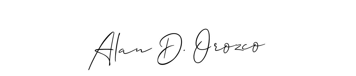 if you are searching for the best signature style for your name Alan D. Orozco. so please give up your signature search. here we have designed multiple signature styles  using Allison_Script. Alan D. Orozco signature style 2 images and pictures png