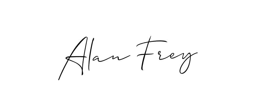 You can use this online signature creator to create a handwritten signature for the name Alan Frey. This is the best online autograph maker. Alan Frey signature style 2 images and pictures png