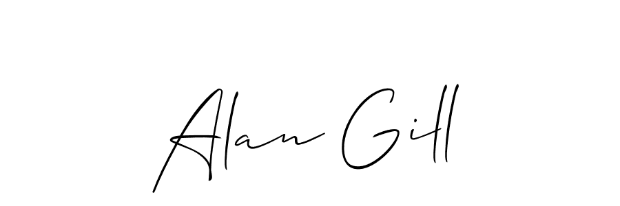 You should practise on your own different ways (Allison_Script) to write your name (Alan Gill) in signature. don't let someone else do it for you. Alan Gill signature style 2 images and pictures png