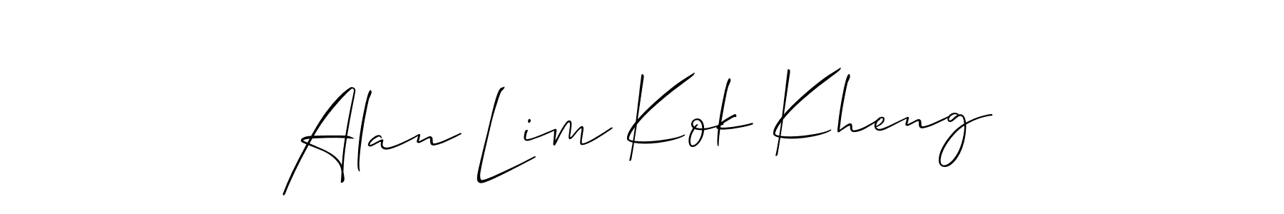 How to make Alan Lim Kok Kheng name signature. Use Allison_Script style for creating short signs online. This is the latest handwritten sign. Alan Lim Kok Kheng signature style 2 images and pictures png