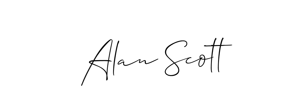 The best way (Allison_Script) to make a short signature is to pick only two or three words in your name. The name Alan Scott include a total of six letters. For converting this name. Alan Scott signature style 2 images and pictures png