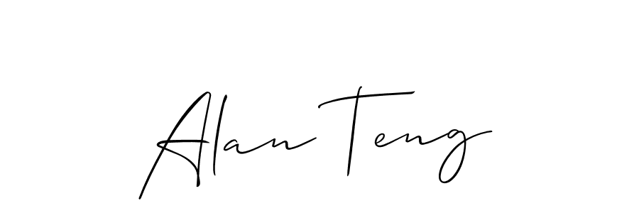 Design your own signature with our free online signature maker. With this signature software, you can create a handwritten (Allison_Script) signature for name Alan Teng. Alan Teng signature style 2 images and pictures png