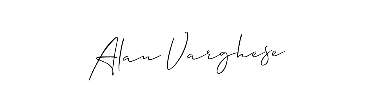 Allison_Script is a professional signature style that is perfect for those who want to add a touch of class to their signature. It is also a great choice for those who want to make their signature more unique. Get Alan Varghese name to fancy signature for free. Alan Varghese signature style 2 images and pictures png