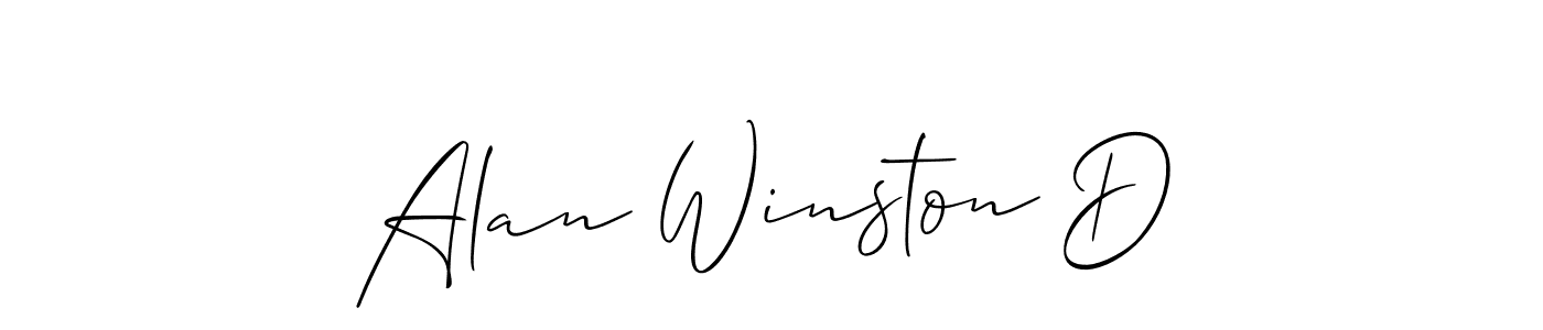 This is the best signature style for the Alan Winston D name. Also you like these signature font (Allison_Script). Mix name signature. Alan Winston D signature style 2 images and pictures png
