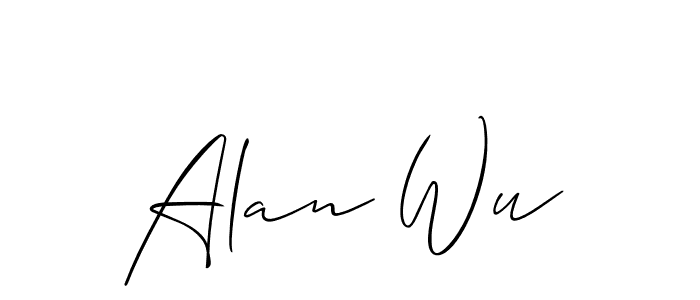 Make a beautiful signature design for name Alan Wu. With this signature (Allison_Script) style, you can create a handwritten signature for free. Alan Wu signature style 2 images and pictures png