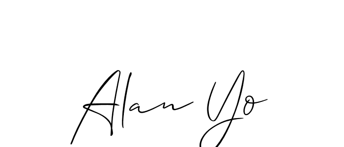 Make a beautiful signature design for name Alan Yo. With this signature (Allison_Script) style, you can create a handwritten signature for free. Alan Yo signature style 2 images and pictures png