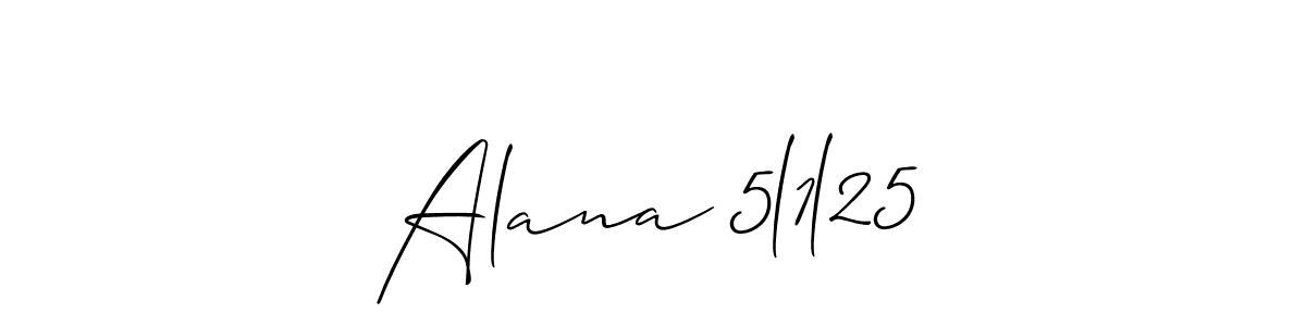 How to make Alana 5l1l25 name signature. Use Allison_Script style for creating short signs online. This is the latest handwritten sign. Alana 5l1l25 signature style 2 images and pictures png