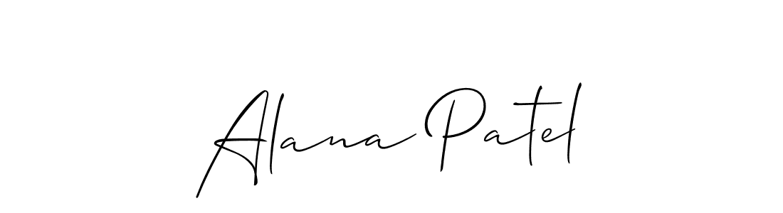 You should practise on your own different ways (Allison_Script) to write your name (Alana Patel) in signature. don't let someone else do it for you. Alana Patel signature style 2 images and pictures png