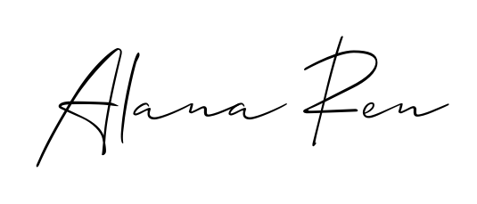Get inspired by this graceful Allison_Script signature style for name Alana Ren. Smooth loops and balanced proportions for everyday use. Alana Ren signature style 2 images and pictures png