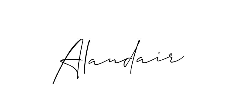 The best way (Allison_Script) to make a short signature is to pick only two or three words in your name. The name Alandair include a total of six letters. For converting this name. Alandair signature style 2 images and pictures png