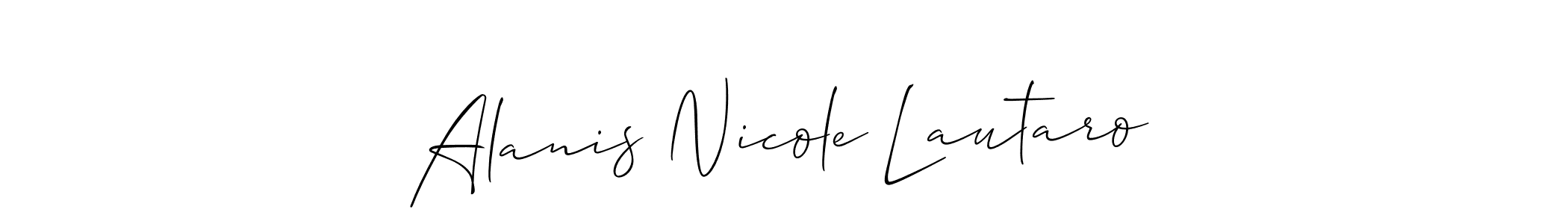 Make a short Alanis Nicole Lautaro signature style. Manage your documents anywhere anytime using Allison_Script. Create and add eSignatures, submit forms, share and send files easily. Alanis Nicole Lautaro signature style 2 images and pictures png