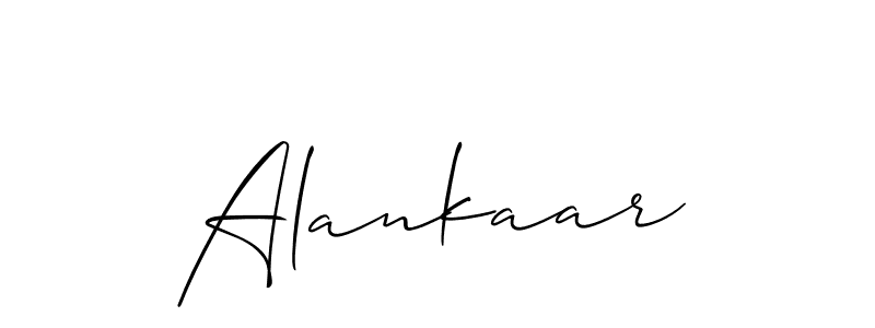 Use a signature maker to create a handwritten signature online. With this signature software, you can design (Allison_Script) your own signature for name Alankaar. Alankaar signature style 2 images and pictures png