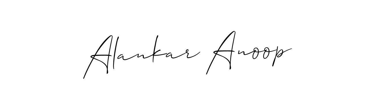 Allison_Script is a professional signature style that is perfect for those who want to add a touch of class to their signature. It is also a great choice for those who want to make their signature more unique. Get Alankar Anoop name to fancy signature for free. Alankar Anoop signature style 2 images and pictures png