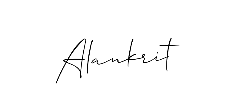 Use a signature maker to create a handwritten signature online. With this signature software, you can design (Allison_Script) your own signature for name Alankrit. Alankrit signature style 2 images and pictures png