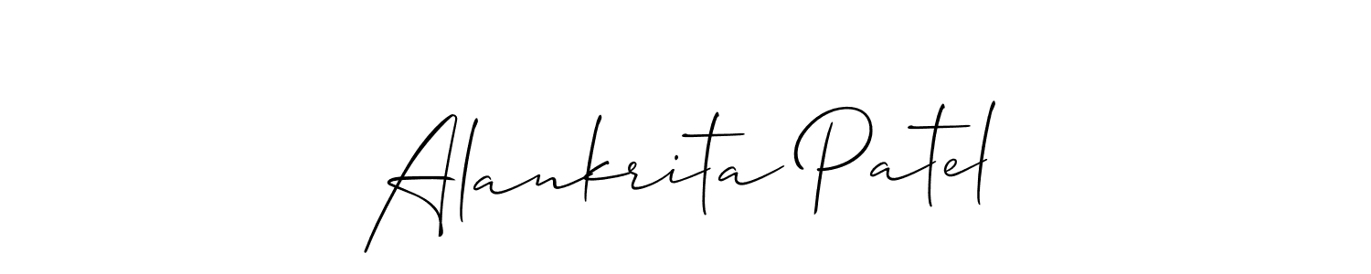 It looks lik you need a new signature style for name Alankrita Patel. Design unique handwritten (Allison_Script) signature with our free signature maker in just a few clicks. Alankrita Patel signature style 2 images and pictures png