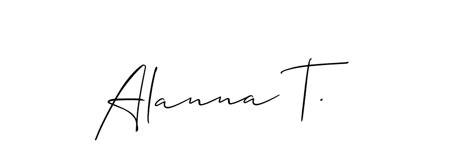 How to make Alanna T. signature? Allison_Script is a professional autograph style. Create handwritten signature for Alanna T. name. Alanna T. signature style 2 images and pictures png