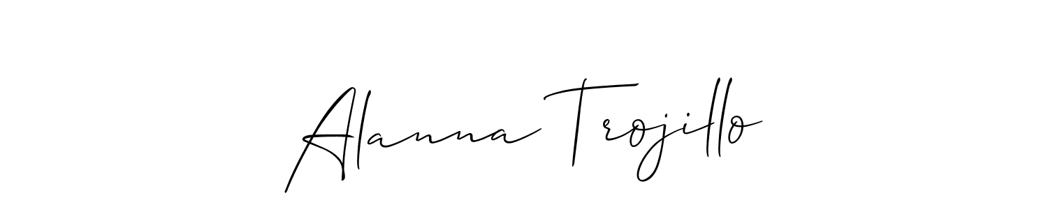 Create a beautiful signature design for name Alanna Trojillo. With this signature (Allison_Script) fonts, you can make a handwritten signature for free. Alanna Trojillo signature style 2 images and pictures png