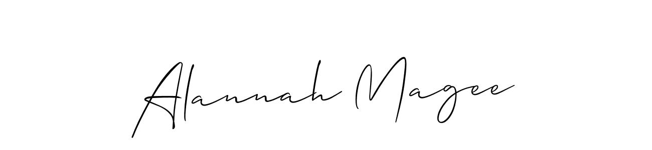 Use a signature maker to create a handwritten signature online. With this signature software, you can design (Allison_Script) your own signature for name Alannah Magee. Alannah Magee signature style 2 images and pictures png