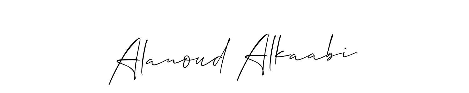 It looks lik you need a new signature style for name Alanoud Alkaabi. Design unique handwritten (Allison_Script) signature with our free signature maker in just a few clicks. Alanoud Alkaabi signature style 2 images and pictures png