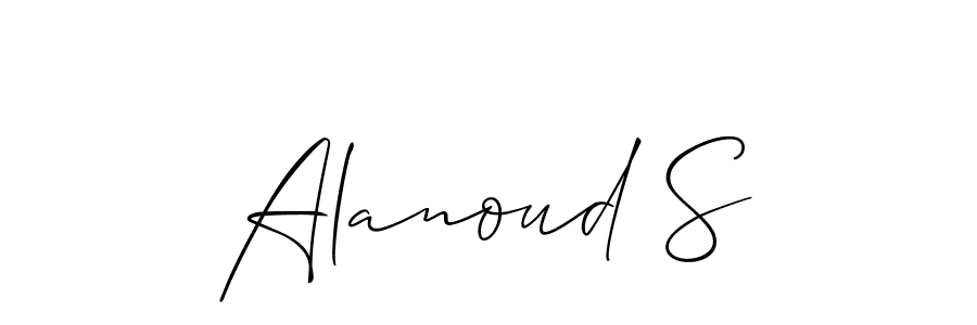 You can use this online signature creator to create a handwritten signature for the name Alanoud S. This is the best online autograph maker. Alanoud S signature style 2 images and pictures png