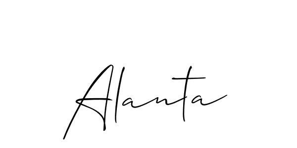 The best way (Allison_Script) to make a short signature is to pick only two or three words in your name. The name Alanta include a total of six letters. For converting this name. Alanta signature style 2 images and pictures png