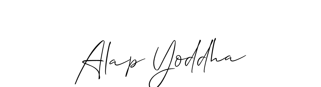 How to Draw Alap Yoddha signature style? Allison_Script is a latest design signature styles for name Alap Yoddha. Alap Yoddha signature style 2 images and pictures png