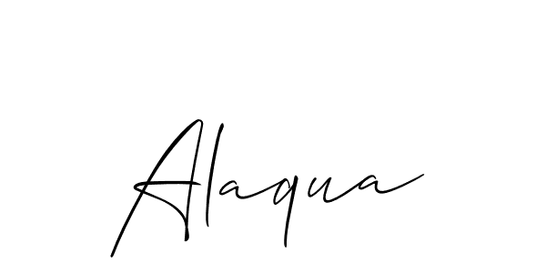 Make a beautiful signature design for name Alaqua. With this signature (Allison_Script) style, you can create a handwritten signature for free. Alaqua signature style 2 images and pictures png