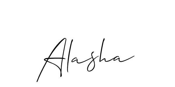 Design your own signature with our free online signature maker. With this signature software, you can create a handwritten (Allison_Script) signature for name Alasha. Alasha signature style 2 images and pictures png