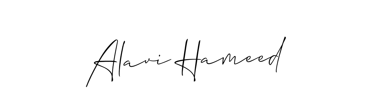 Use a signature maker to create a handwritten signature online. With this signature software, you can design (Allison_Script) your own signature for name Alavi Hameed. Alavi Hameed signature style 2 images and pictures png