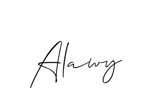 Design your own signature with our free online signature maker. With this signature software, you can create a handwritten (Allison_Script) signature for name Alawy. Alawy signature style 2 images and pictures png