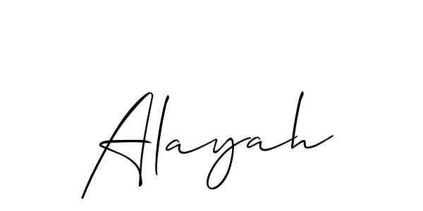 Design your own signature with our free online signature maker. With this signature software, you can create a handwritten (Allison_Script) signature for name Alayah. Alayah signature style 2 images and pictures png