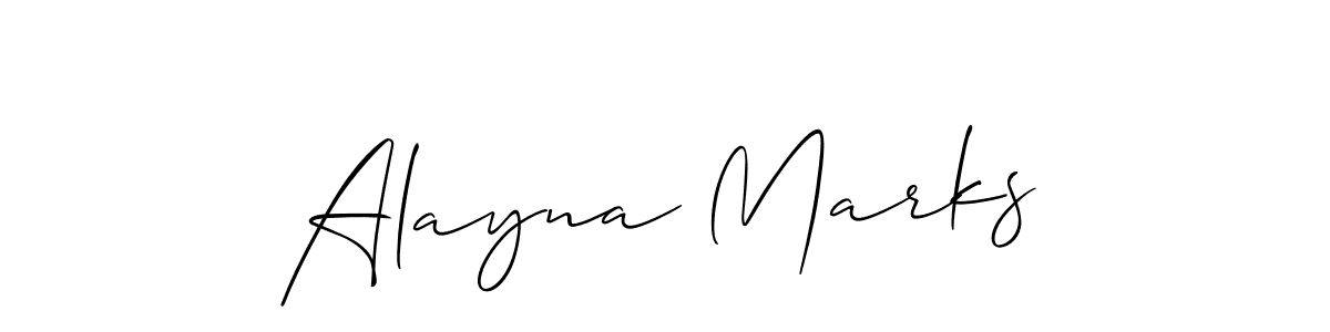 You should practise on your own different ways (Allison_Script) to write your name (Alayna Marks) in signature. don't let someone else do it for you. Alayna Marks signature style 2 images and pictures png