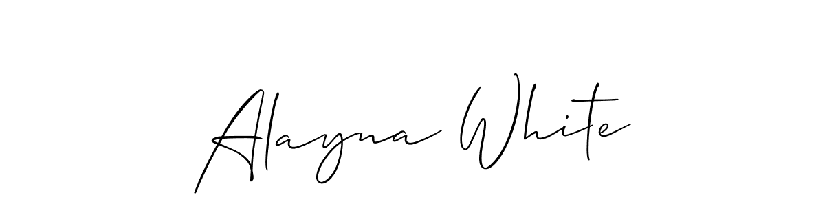 Also You can easily find your signature by using the search form. We will create Alayna White name handwritten signature images for you free of cost using Allison_Script sign style. Alayna White signature style 2 images and pictures png