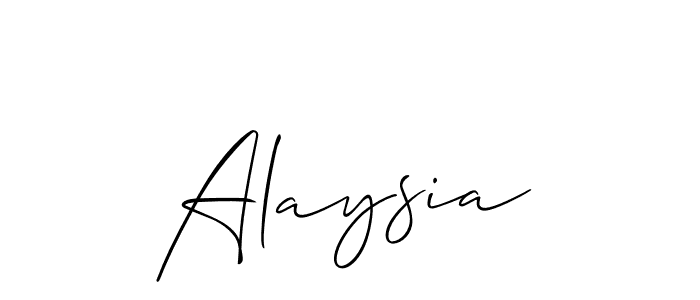 Design your own signature with our free online signature maker. With this signature software, you can create a handwritten (Allison_Script) signature for name Alaysia. Alaysia signature style 2 images and pictures png