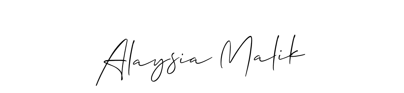 How to make Alaysia Malik name signature. Use Allison_Script style for creating short signs online. This is the latest handwritten sign. Alaysia Malik signature style 2 images and pictures png