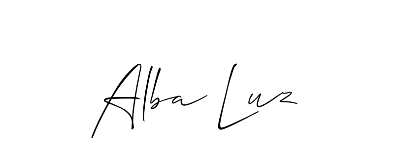 How to make Alba Luz signature? Allison_Script is a professional autograph style. Create handwritten signature for Alba Luz name. Alba Luz signature style 2 images and pictures png