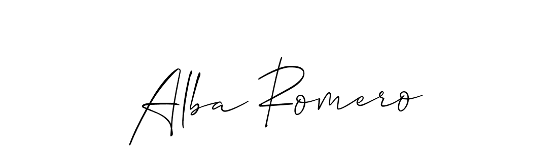 How to make Alba Romero signature? Allison_Script is a professional autograph style. Create handwritten signature for Alba Romero name. Alba Romero signature style 2 images and pictures png