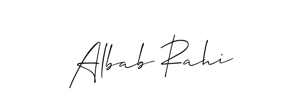 How to Draw Albab Rahi signature style? Allison_Script is a latest design signature styles for name Albab Rahi. Albab Rahi signature style 2 images and pictures png
