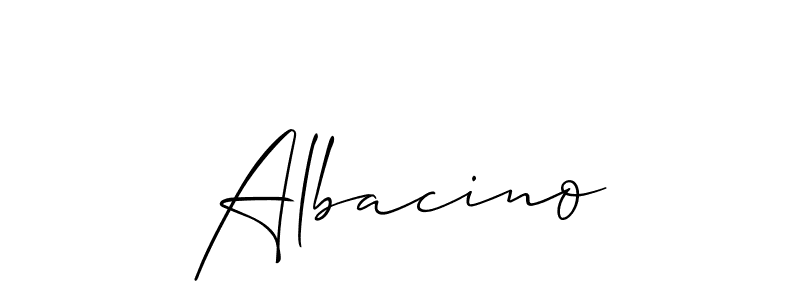 Create a beautiful signature design for name Albacino. With this signature (Allison_Script) fonts, you can make a handwritten signature for free. Albacino signature style 2 images and pictures png
